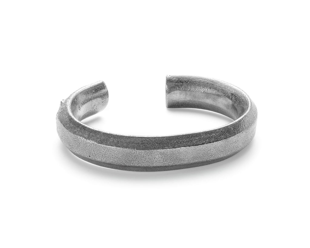 Thick Token Cuff, Sterling Silver
